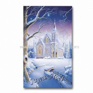 Greeting/Christmas/Festival Card with Offset and Silkscreen Printing, Measures 85.5 x 54 x 0.76mm