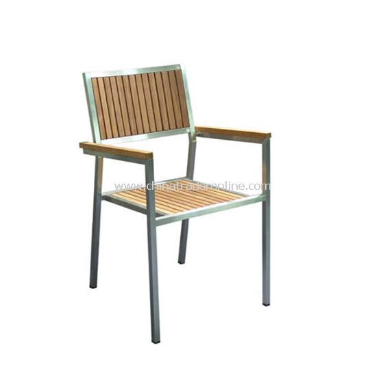 Stainless Steel Armchair With Teak