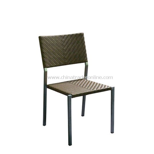 Stainless Steel Sidechair with wicker