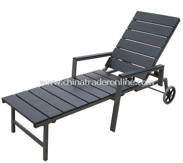 European Style Outdoor Furniture WPC Slat Aluminum Chaise Lounge