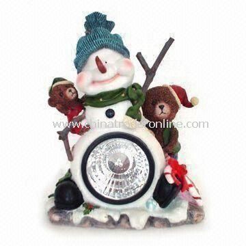 Fancy Christmas Snowman Light with Solar Spotlight, Measuring 22.5 x 16 x 27.5cm