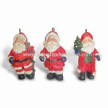 Hand-painted Christmas Santa Decoration, Made of Polyresin, OEM Orders are Accepted from China