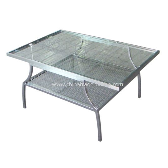 Louise Stainless Steel Coffee Table with Glass Top