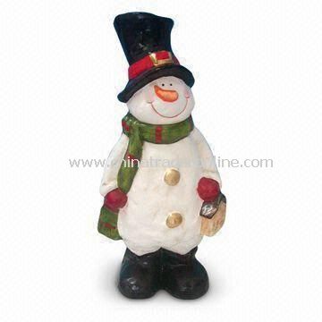 Paper Mache Snowman Christmas Decoration with Height of 12 Inches from China