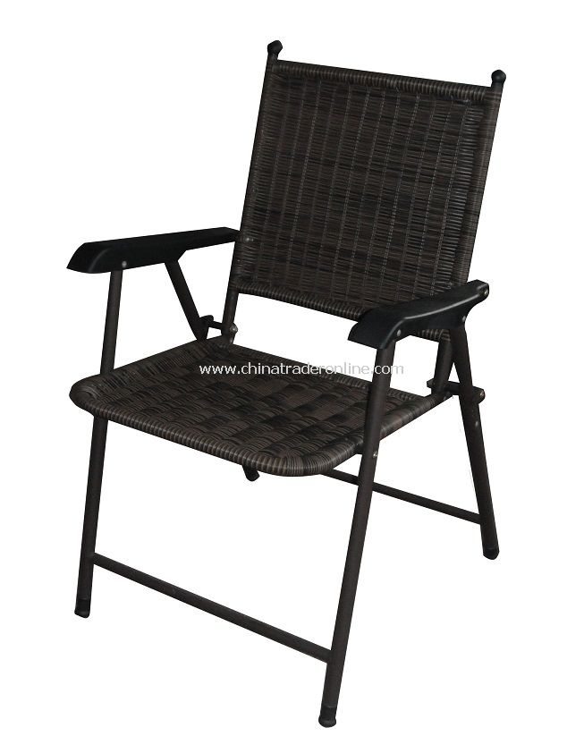 PE Rattan Patio Folding Chair