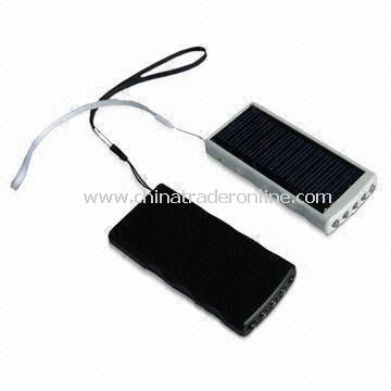 Portable Solar Charger with 5.5V/400 to 800mA Output and 5-piece High Brightness LED Flashlight from China