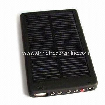 Portable Solar Charger with 5V DC Output, 2,000mAh Built-in Battery
