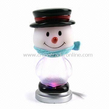 Snowman Design USB Light with Seven-color LED, Nice USB Christmas Gift from China