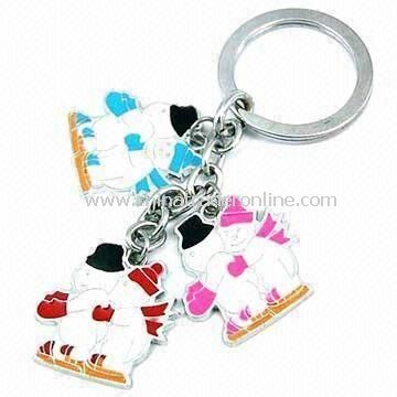Snowman-shaped Keychain, Made of Alloy/Enamel, Customized Requirements are Accepted from China
