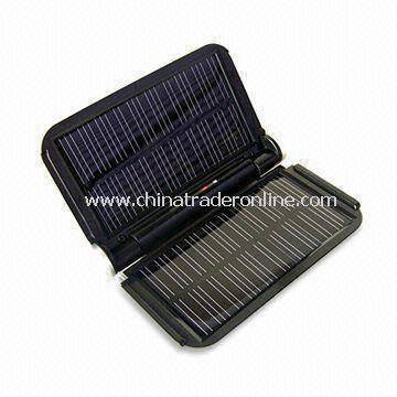 Solar Charger for Mobile Phone, MP3 and MP4 Players with LED Flashlight, 8 Hours Charging Time