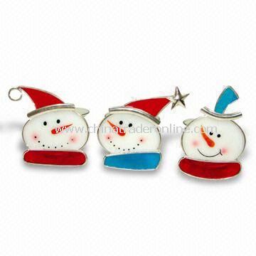 Stained Glass Snowman Ornament, Glass Crafts, Fashion Pendants, Available in Various Designs from China