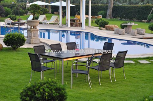 Stainles Steel Table 200*100cm with granite top from China