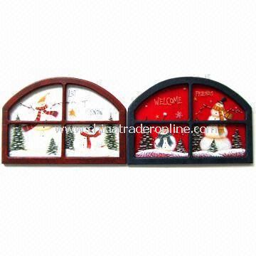 Wooden Snowman Frame, Measures 35 x 1.7 x 24cm