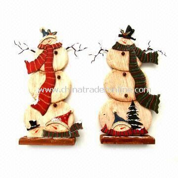 Wooden Snowman Standing, Measuring 22 x 6 x 33.8cm