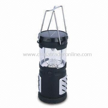 12 LED Camping Lantern with Solar Power Source, Made of ABS