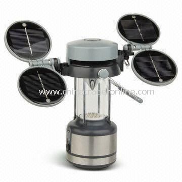 Camping Lantern with 17/32 Pieces LED and 4 Solar Panels, Available in Silver Color from China