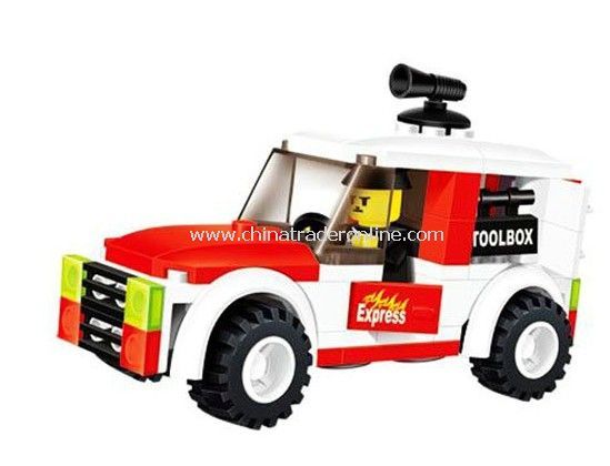 fire fighting car toy bricks, building blocks from China