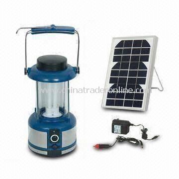 LED Camping Lantern with 4.5V/2.5Ah Lead-acid Battery and 3W Solar Panel Power