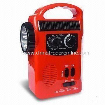 Multi-Function LED Camping Light with FM/AM Radio, AC/DC Adapter, Dynamo and Solar Power from China