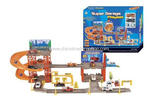 Parking lot Pretend Sets, Park & Play Service Garage with 3 cars from China