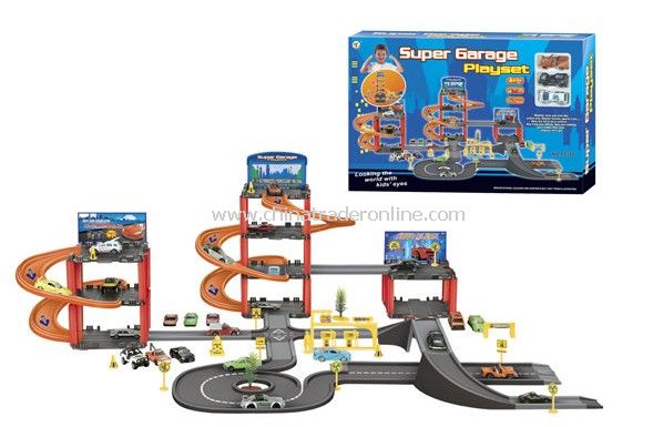 Parking lot Pretend Sets, Park & Play Service Garage with 3 cars