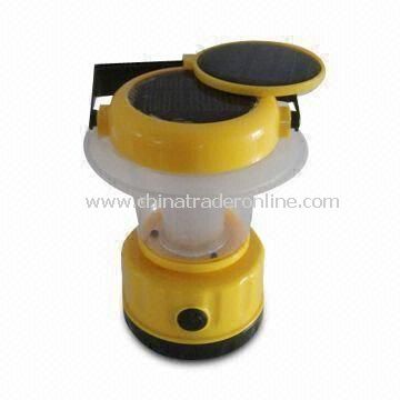 Solar Camping Lantern with Solar Panel on Top, Eight LEDs and Ni-Cd Battery