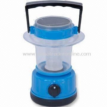 Solar Camping Lantern with Two Large LEDs, Green Product, Available in Blue