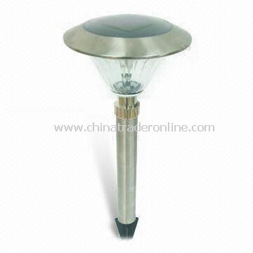 Solar Lawn Lamp, Made of Plastic and Stainless Steel Electroplate Materials