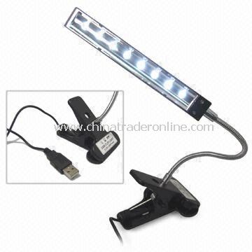 USB Light with Flexible Metal Lamp, Includes 8 LEDs, Suitable for Promotional Gift/Notebook/PC from China