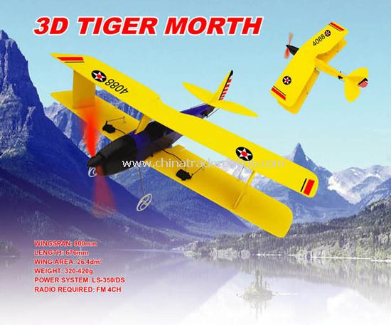 Electric RC plane model 3D Tiger Morth from China