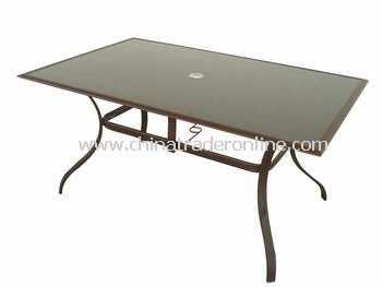 Casual Furniture Painted Glass Patio Table
