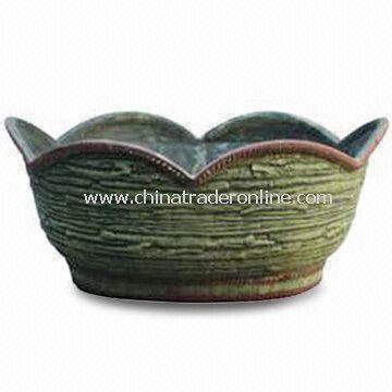 12-inch Fiber-clay Garden Pot with Mixed Material, Eco-friendly, Available in Various Specifications