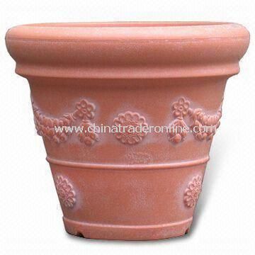 Blow Molding Garden Pot, Made of 100% Plastic, Eco-friendly, Durable