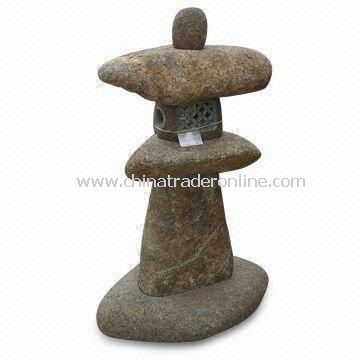Carved Stone Lantern for Garden Decoration, Available in Various Sizes