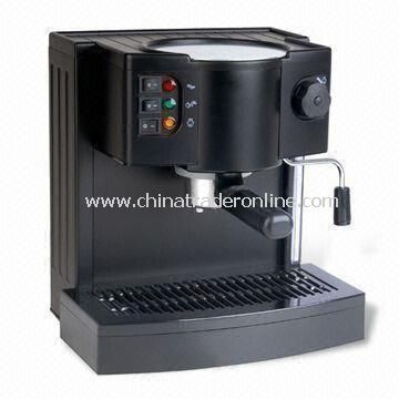 Espresso Coffee Maker with 15bar Pump Pressure and 1- or 2-cup Powder Filters from China