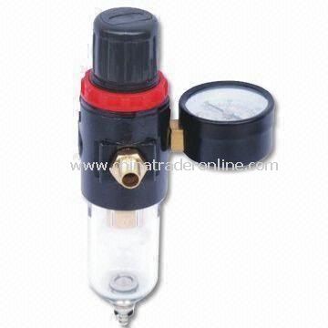 Regulator and Filter with Gauge, Moisture Drain, Turn Clockwise to Increase Pressure