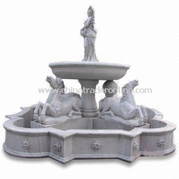 Stone Fountain, Suitable for Garden Decorations, Made of Travertine, Granite, and Limestone