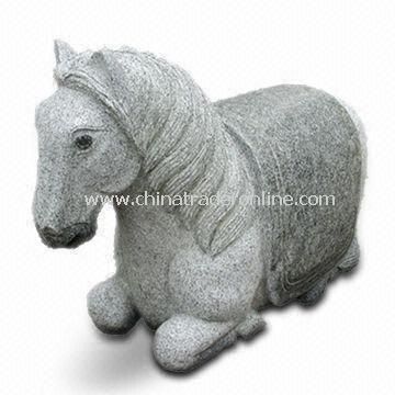 Stone Stool in Horse Shape, Made of G389 Material, Suitable for Garden Decoration