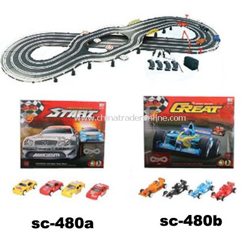 Slot car with charger and four tracks from China
