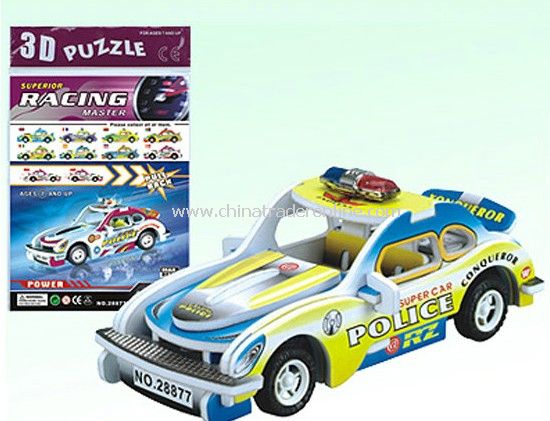 3D POLICE WAGON with PULL BACK function DIY 8 STYLES