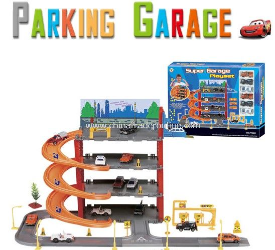 Park & Play Service Garage with 6 plastic cars from China