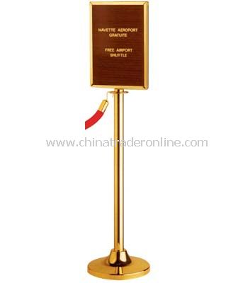CROWD CONTROL STANCHIONS WITH SIGN FRAME/DOME BASE  (NOT INCLUDING ROPE)