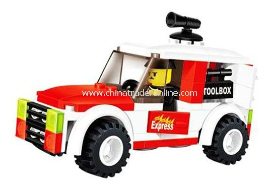 fire fighting car toy bricks, building blocks from China