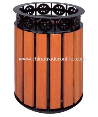 WOOD TRASH CAN from China