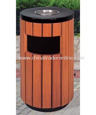 WOOD TRASH CAN