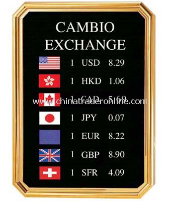 EXCHANGE RATE BOARD