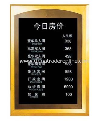 ROOM RATE BOARD from China