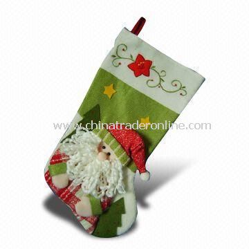 19-inch Red and Green Colored Christmas Stockings from China
