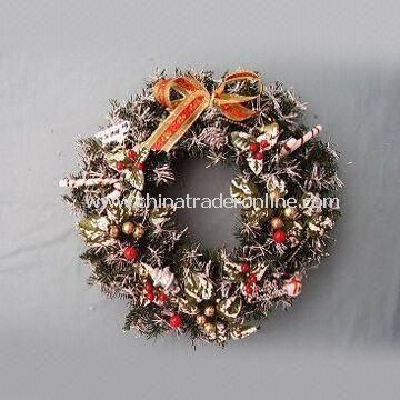 Artificial Christmas Wreath, Various Designs are Available, Ideal for Home and Holiday Decorations from China