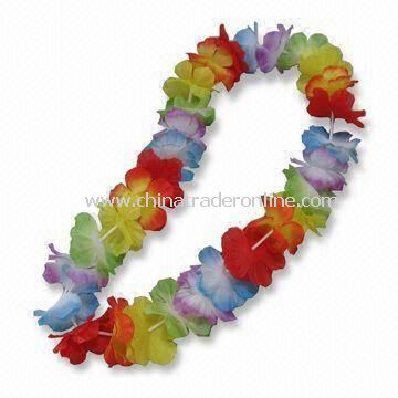 Artificial Flower Lei, Comes in Hot Fashion Style for Hawaii Parties, Diversified Colors and Designs